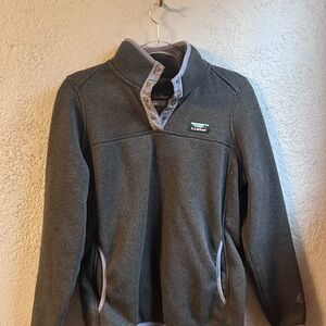 L.L. Bean Women’s Dark Gray Quarter-Snap Fleece Pullover